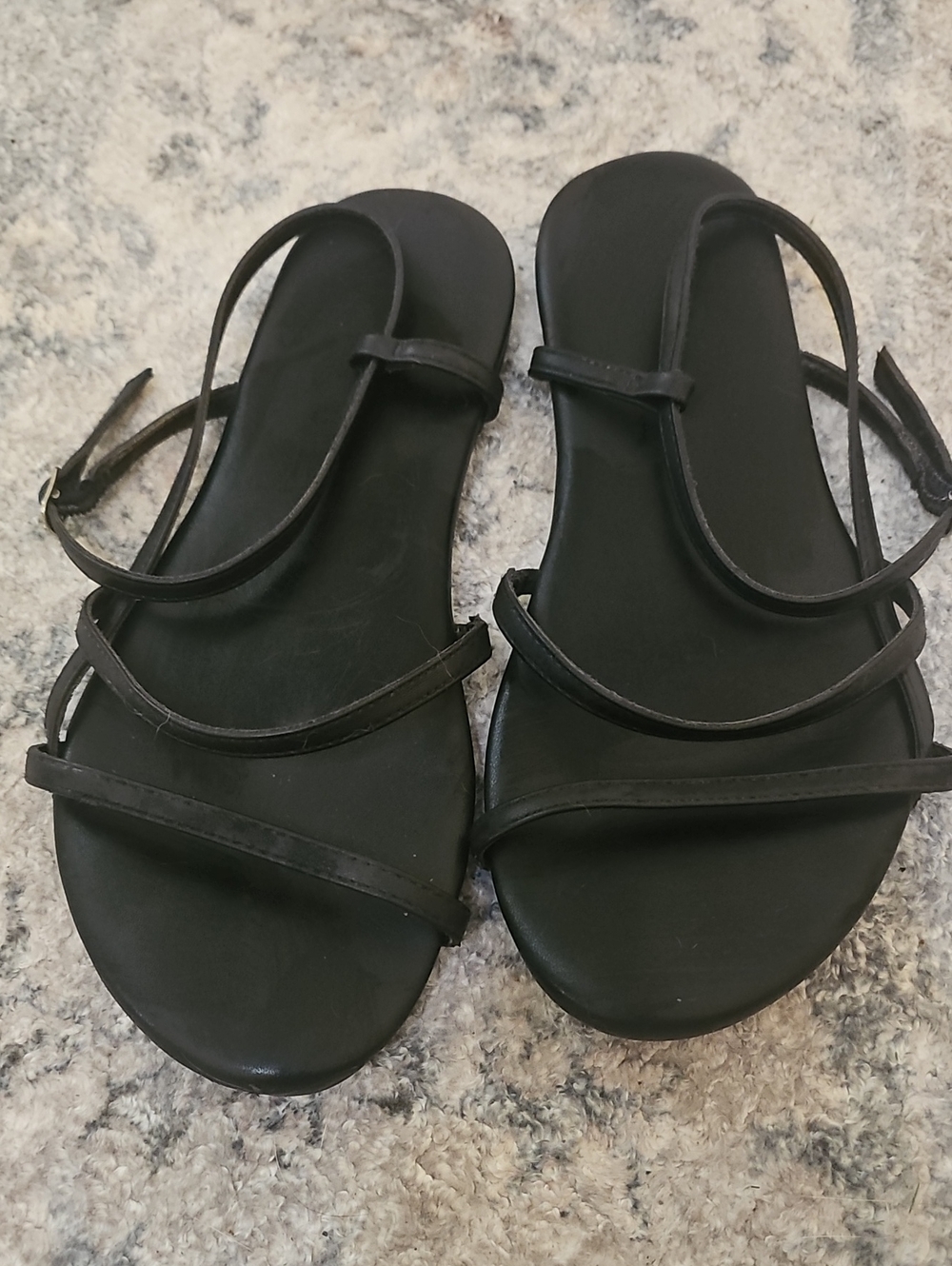 Torrid Black Strappy Flat Sandals Wide Width